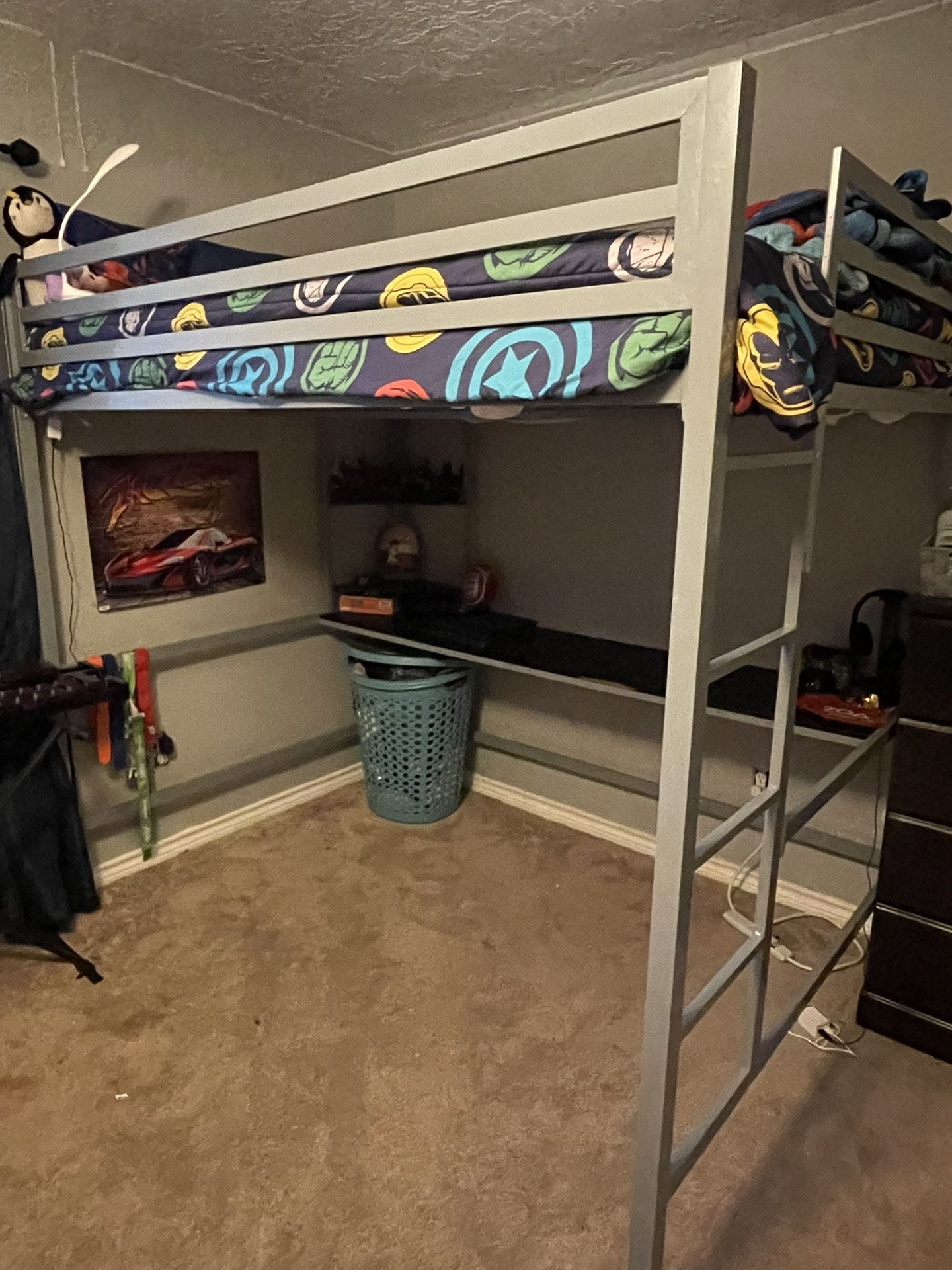 Full Size Loft Bed - Gray