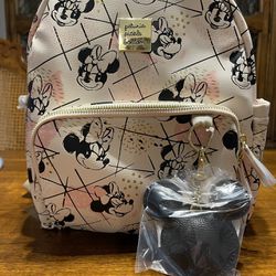 BRAND NEW Petunia Pickle Bottom Shimmery Minnie Mouse Mini Backpack