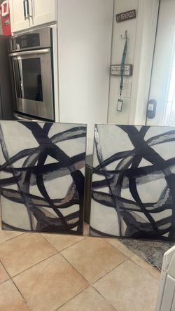Abstract Wall Art Canvas Paintings Set of 2