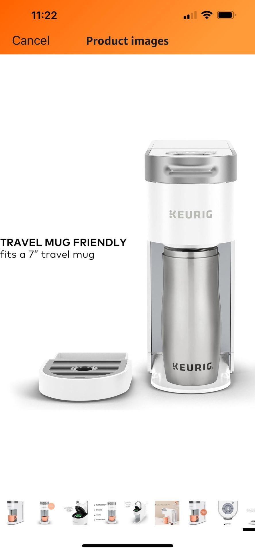 Keurig K-Slim Single Serve K-Cup Pod Coffee Maker, Multistream Technology, 3 Brew Sizes, Slim and Sleek Design, 46oz Removable Reservoir, White