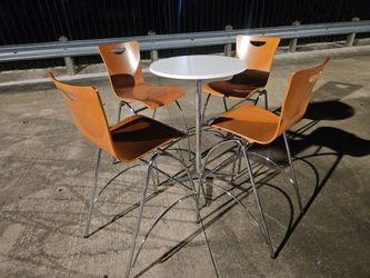 Round Bistro Table with 4 Chairs Set
