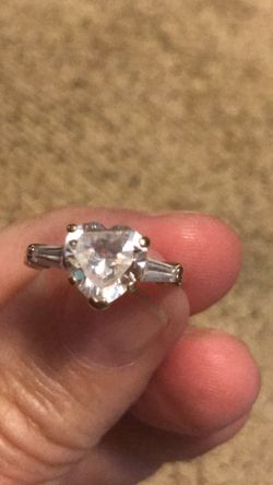 14k CZ Heart Engagement Ring