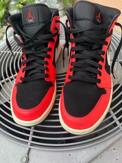 Air Jordan 1 Mid Red Black Sneakers