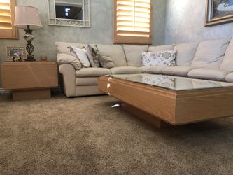 Wood Coffee & End Table glass top