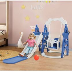 Kids Play Slide and Swing Set Indoor Outdoor Play Ground