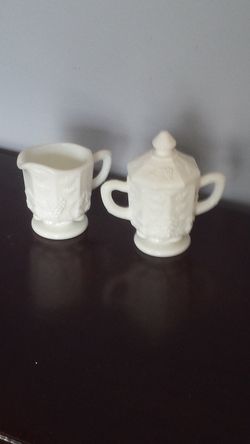 Milk Glass Sugar & Creamer