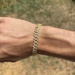 Diamond Test Approved 8MM Gold Cuban Bracelet 