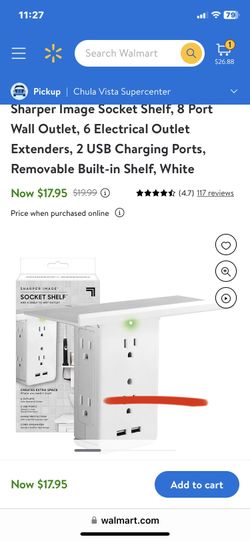 Sharper Image Socket Shelf $10