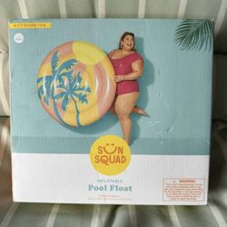 🔹💥NEW~Sun Squad Inflatable Pool Float 8"x 48" - Round/Sun/Palm Trees💥🔹