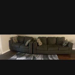Couch and loveseat set Grey Gray