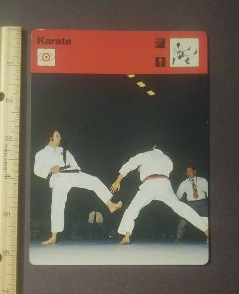 1977 Sportscaster Karate A State Of Mind Empty Handed Way Martial Arts Large Over Sized Card Vintage Collectible Italy