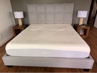 King Size Gray Upholstered Bed