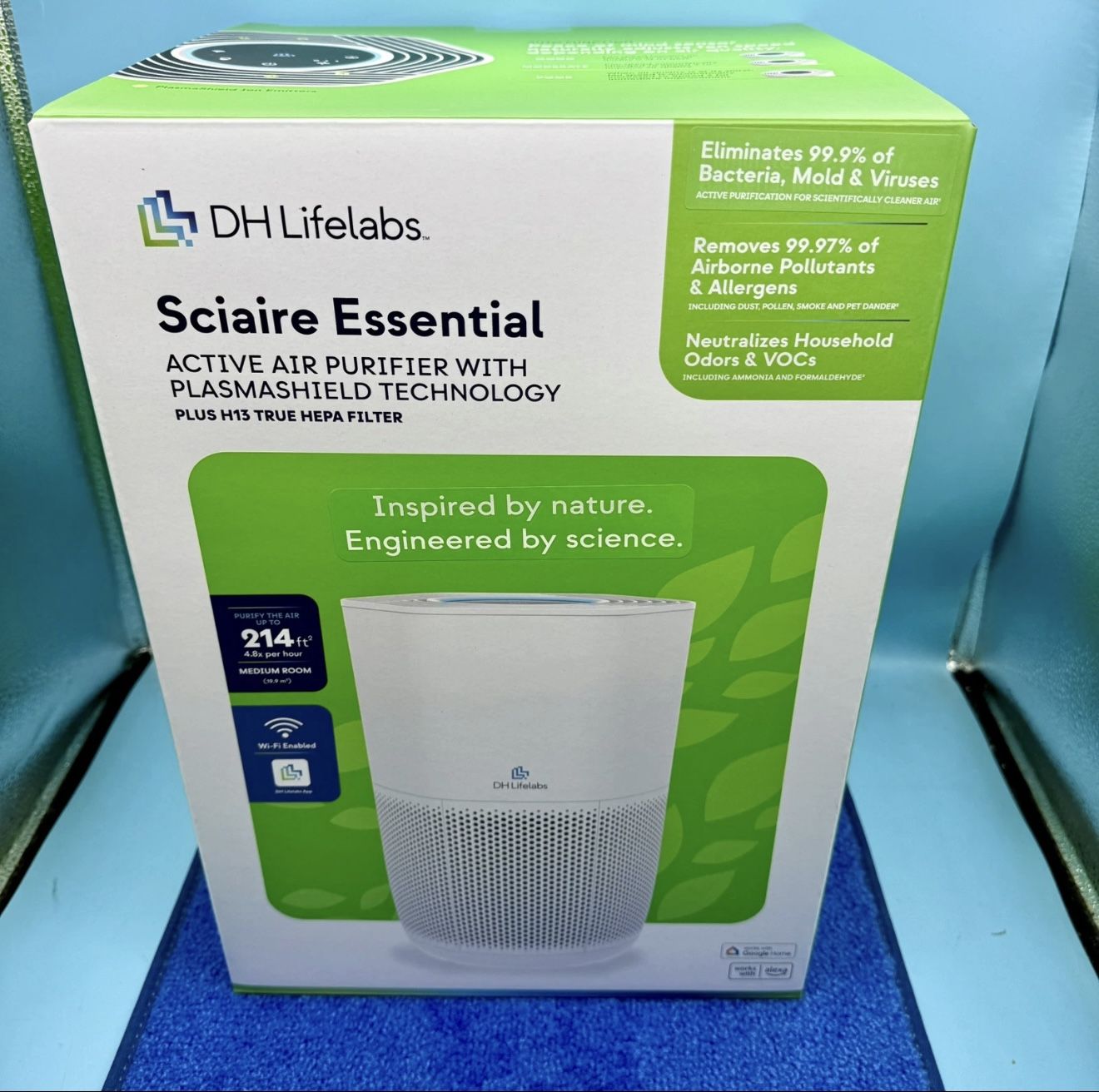 DH Lifelabs Sciaire Essential Air Purifier with HEPA Filter - White