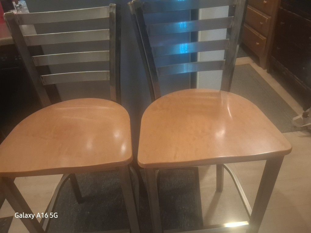 Super Sturdy Real Wood And Metal Stools