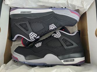 JORDAN RETRO 4 BRED GOLF SHOES MENS...SZ 10...BNIB