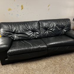 Leather Pullout Couch And Chair