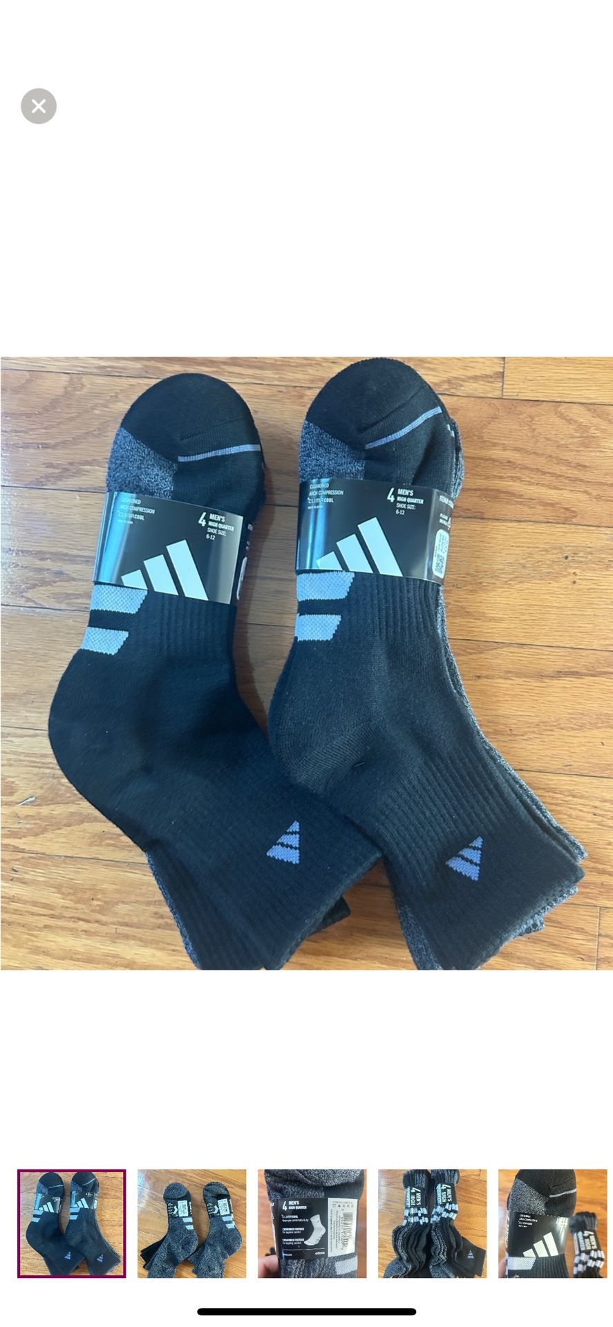 NWT Adidas men’s cushioned arch compression high quarter socks 8 pairs