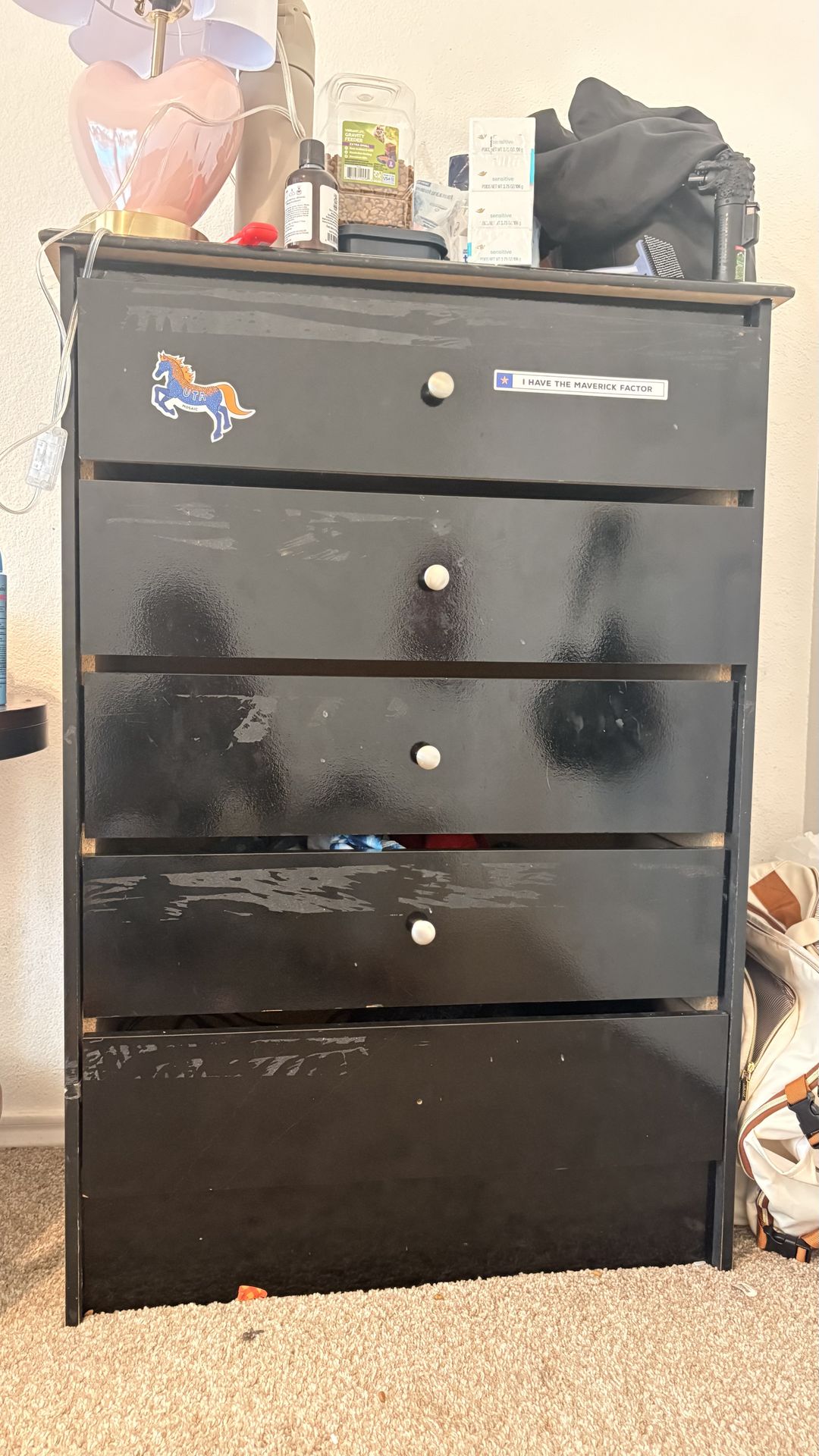 Black 5-drawer-dresser-great for storage