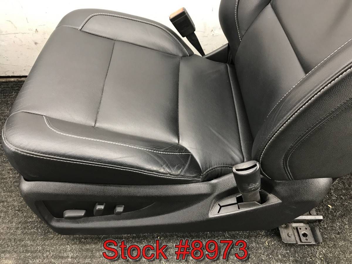 Front 40/20/40 Bucket Bench Console Seats From 2016 Chevy Silverado Black Leather Heated Front