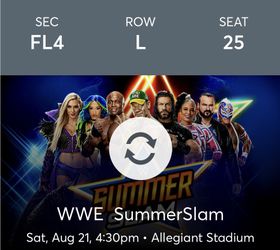 WWE Summerslam FLOOR TIX at Allegiant Stadium 