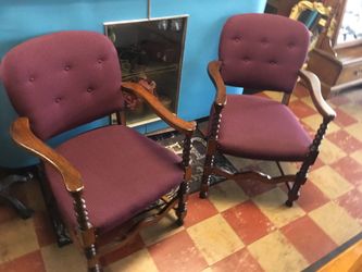 PAIR OF ANTIQUE ARM CHAIRS