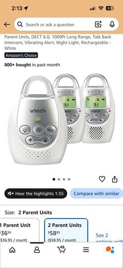 Vtech Digital Audio Baby Monitor 2 Unit