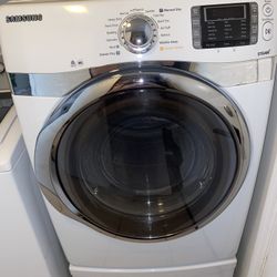 Samsung Steam Electric Dryer Front Load With Pedestal White