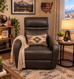 Leather Chair – Electric – USB Charging – Dark Brown🤎
