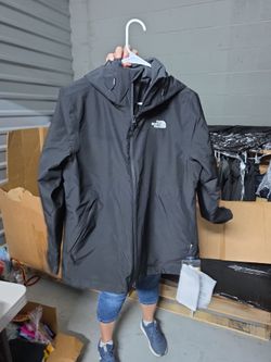 The North Face Dark Gray Hooded Rain Jacket Medium Women