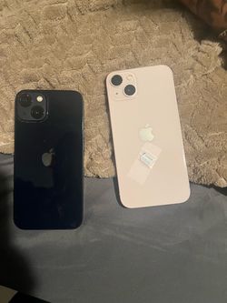Two Apple iPhones – Black and Pink