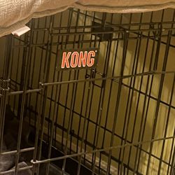 Dog Kennel/w Mat And Doggie Bed 