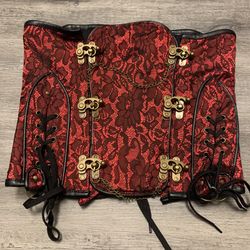 bslingerie Gothic Steampunk Waist Cincher Underbust Corset Women  Size M  #522