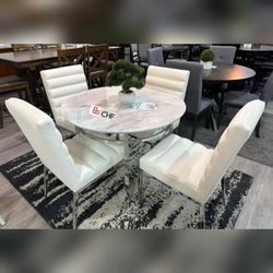 5 Pc Round dining table set 