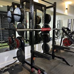 Rogue Monster Lite Half Rack + Spotter Arms + Landmine (Like New)