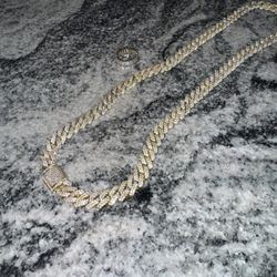 Bust Down Cuban Link Lab Diamonds  With Pinky Ring Set 