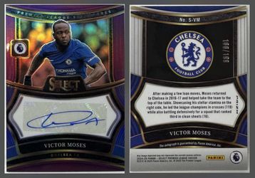  2024-25 Panini Select Premier League - Victor Moses - Signatures Purple #/199