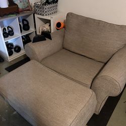 Large Loveseat And Ottoman For Sale 