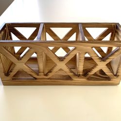 WOODEN SILVER WARE HOLDER / NEW