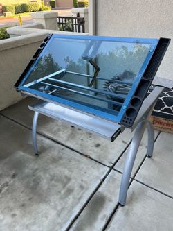 Adjustable Glass Top Drafting Table
