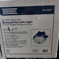 Exhaust Fan With Light , New 