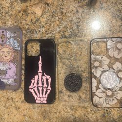 5 iPhone 12 Pro Max Cases + 2 Pop Sockets