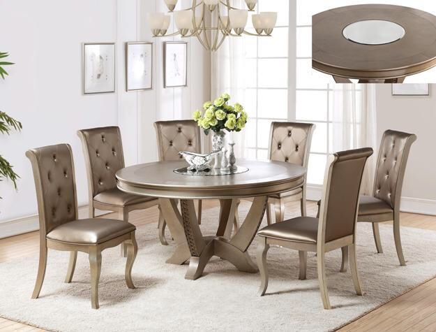 Mina Champagne Round Dining Set by Crown Mark TX