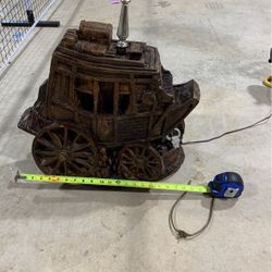 Vintage Ceramic Stagecoach Lamp