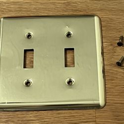Solid Brass Double Toggle Switch Plate