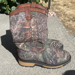 True Timber Camo Boots Size 11.5 Mens Waterproof Rubber Soled Thinsulate