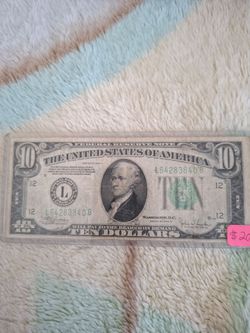 1934 C 10 dollar Note