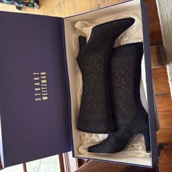 Stuart Weitzman Black Loviola Lace Boot - Brand New