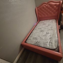 Pink bed frame with diamonds for $450