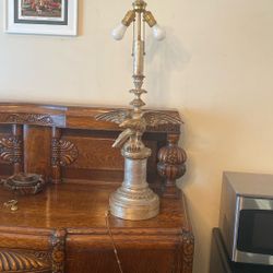 Federal-style brass American eagle table lamp WORKING 