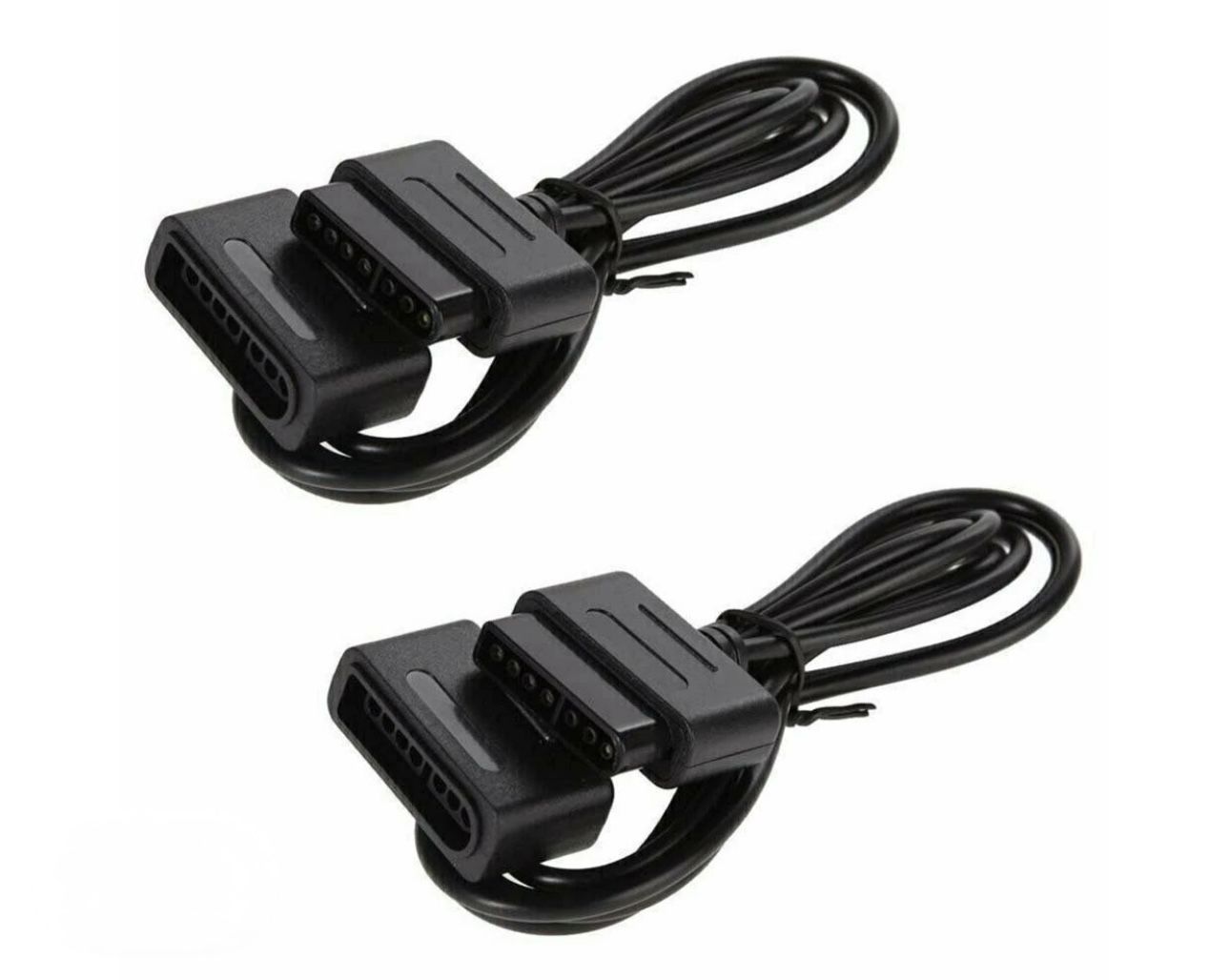 2-Pack Controller Extension Cable for Original Super Nintendo SNES Game Pad 6 ft
